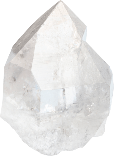 Rough natural rock crystal cluster — focus and depth during chart preparation