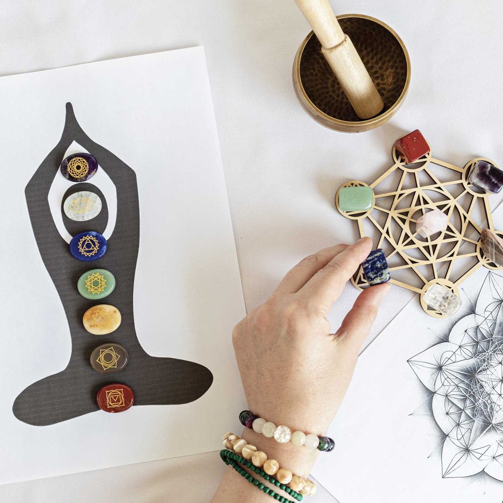 Sacred geometry and crystal arrangement representing the Life Path Reading
